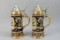 2 Large Olympia Lidded Beer Steins, Gertz - Germany