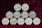 11 Washington Silver Quarters; 4-1962-D, 5-1964-P, & 2-1964-D