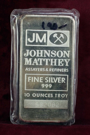 10 Troy oz .999 Fine Silver Johnson Matthey #582082