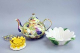 Tea Pot & Floral Ceramic Items