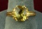 14k Gold Ring w/ Yellow Colored Stone, Sz 10, 2.9 Grams