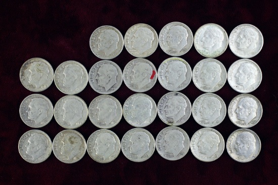 26 Roosevelt Silver Dimes