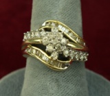 10k Gold & Diamond Ring, Sz. 7.5