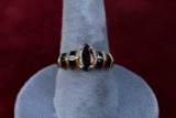 10k Gold Ring w/ Garnet Colored Stones, Sz. 9, 3.1 Grams