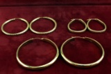 3 Sets 14k Gold Hoop Earrings, 9.7 Grams