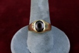 14k Gold Men's Ring w/ Garnet Colored Stone, Sz. 10.5, 5.7 Grams