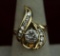 14k Gold & Diamond Ring, 1ct Center Stone w/ 10 Small Diamonds, Sz. 7
