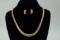 14k Gold Necklace & Earrings, 26 Grams