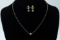 14k Gold Black Pearl Pendant & Earrings