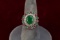 Sterling Silver Ring w/ Emerald & Ruby Colored Stones, Sz. 8