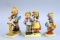 3 Hummel Figurines - Conductor, Trumpet Player & Girl w/ Basket, W. Germany