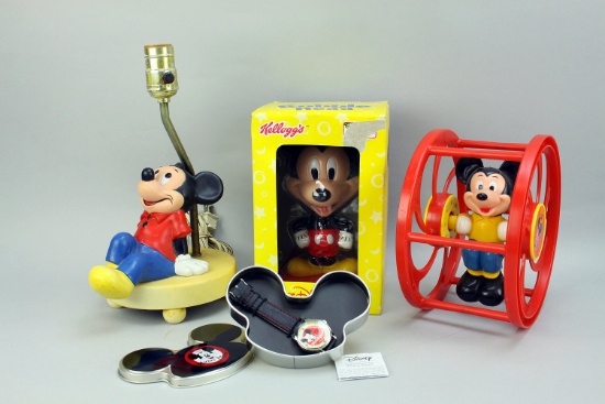 Mickey Mouse Lamp, Watch, Toys