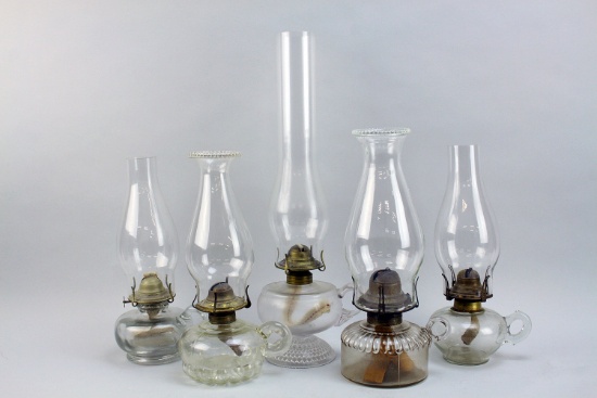 Assortment of Oil Lamps: Eagle & Others