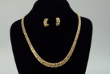 14k Gold Necklace & Earrings, 26 Grams