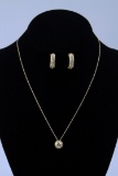 14k Gold Earrings & Pendant w/ CZ Stones, 5.5 Grams