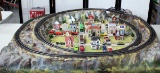 Large Train Lay Out w/ Village & Power Controller - HO Scale