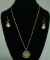 14k Gold Necklace w/ Matching Pendant & Earrings, 5.8 Grams