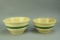 Vintage Green & White Banded Mixing Bowls