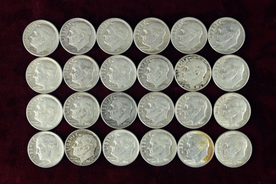 24 various dates/mints Roosevelt Silver Dimes