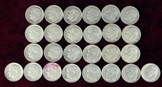 26 various dates/mints Roosevelt Silver Dimes