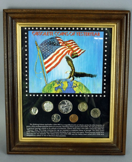 Framed "Obsolete Coins" of Yesteryear