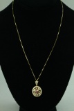 10k Gold Pendant & Chain w/ Ruby Colored Stone, 3.1 Grams