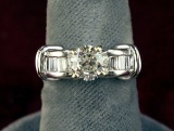 18k Gold Diamond Ring, 1.45 Cts, Sz. 5