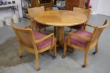 Oak Finished Dinette w/ 4 Chairs