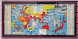 Framed United Air Lines War Map - WWII