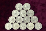 14 various dates/mints Washington Silver Quarters