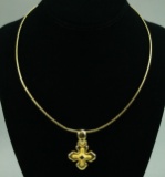 14k Gold Necklace & Pendant, 7 Grams