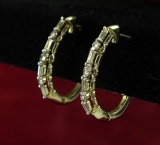 10k Gold & Diamond Earrings, 3.4 Grams