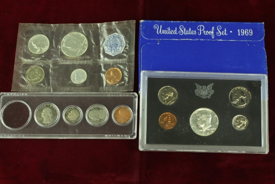 1964 US Mint Set,1969US Proof Set &1984 US Coin Set