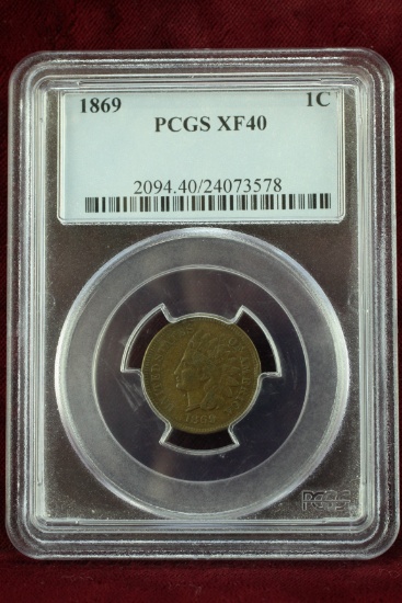 1869 Indian Head Cent, XF40 by PCGS