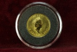 2001 Elizabeth II $5 Gold Half Sovereign, 1/10 oz .9999 Fine Gold