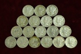 18 Silver Mercury Dimes; various dates/mints