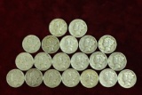 20 Silver Mercury Dimes; various dates/mints