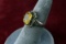 Silver Ring w/ Faceted Yellow Stone, Sz.