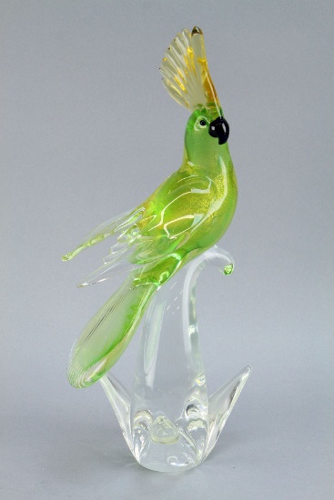 Art Glass Parrot, 13"