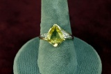 14k Gold Ring - Green Stone, Sz. 9, 2.9 Grams
