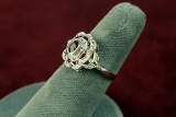 14k Gold Ring - Ruby Colored Stones, Sz. 5.25, 3.8 Grams