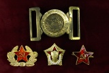USSR Red Star Emblems, South Africa Belt Buckle