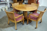Oak Finished Dinette Table & Chairs