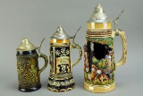 Lidded Beer Steins - Gerz & Others