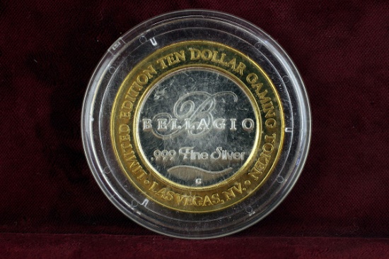 .999 Fine Silver Limited Edition $10 Bellagio Gaming Token