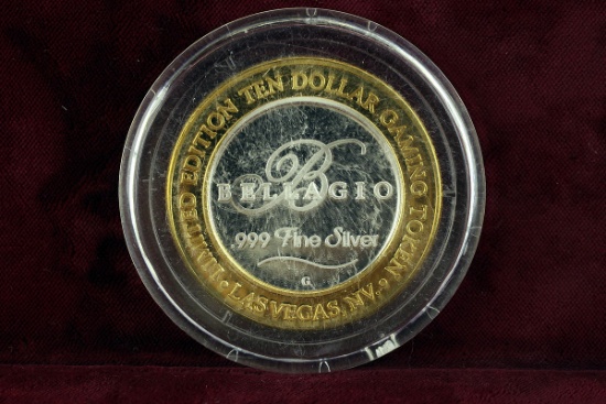 .999 Fine Silver Limited Edition $10 Bellagio Gaming Token