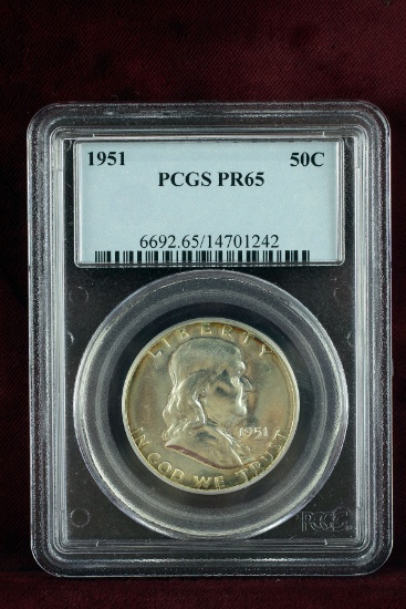 1951-P Franklin Silver Half, PCGS PR65