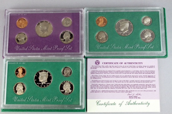 3 US Mint Proof Sets; 1993,1994,1995