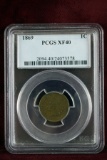 1869 Indian Head Penny, PCGS XF40