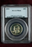 1951-P Washington Silver Quarter, PCGS PR66